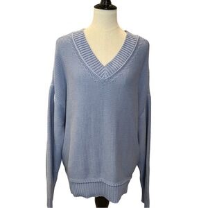 American Eagle Outfitters Light Blue V-Neck Sweater
